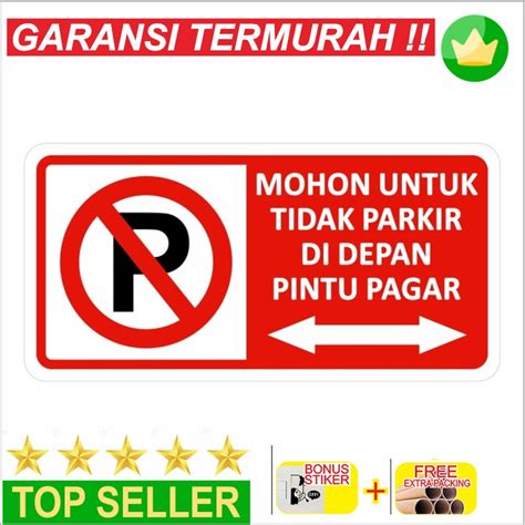 Jual Murah Rambu Sign Dilarang Parkir Di Depan Pagar 40cm X 20cm Plat