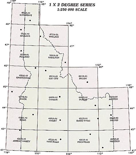 Idaho Topographic Index Maps Id State Usgs Topo Quads