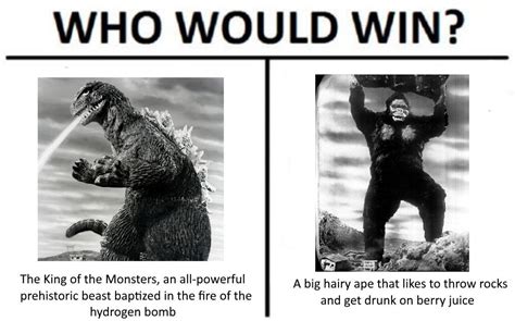He cleverly renamed godzilla as star channels and king kong as. Godzilla vs. King Kong | Who Would Win? | Know Your Meme