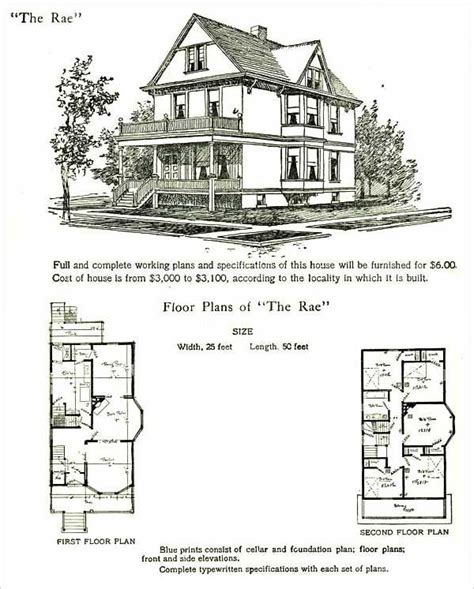 1905 Late Folk Victorian House Plans Hodgson Rae Model Victorian