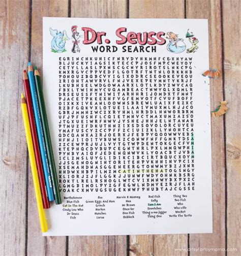 Celebrate Seuss With A Word Search Coloring Page Site Title