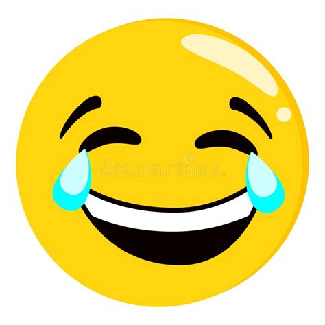Yellow Crying Laughing Face Emoji Isolated Vector Stock Vector