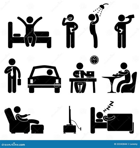 Man Daily Routine People Icon Sign Stock Images Image 22242844