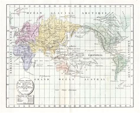 World Map World Map Old Old Map Map Litho Selves 1835 £1233 Picclick Uk