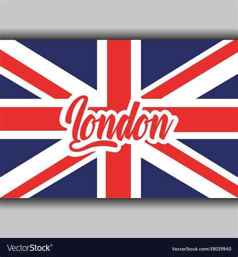 London Text With England Flag National Symbol Vector Image