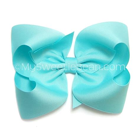 Tiffany Blue Hair Bow 6 Inch Boutique Bow For By Mysweetiebean