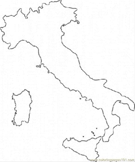 Coloring Pages Map Of Italy (Education > Maps) - free printable coloring page online