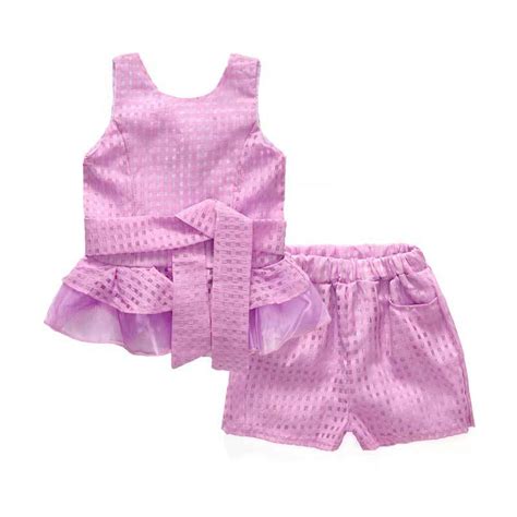 Lovely Baby Girls Lattice Vest Shorts 2pcs Set Fashion Summer Kids
