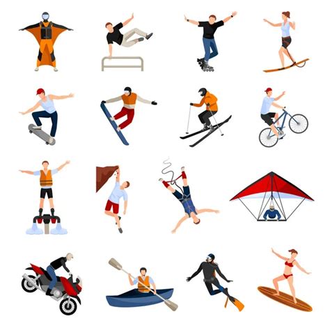 Extreme Sport Icons Set — Stock Vector © Grivina 112081850
