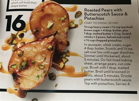 Roasted Pears With Butterscotch Sauce And Pistachios Roasted Pear Food