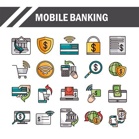 Finances And Mobile Banking Color Icon Set 1257269 Vector Art At Vecteezy