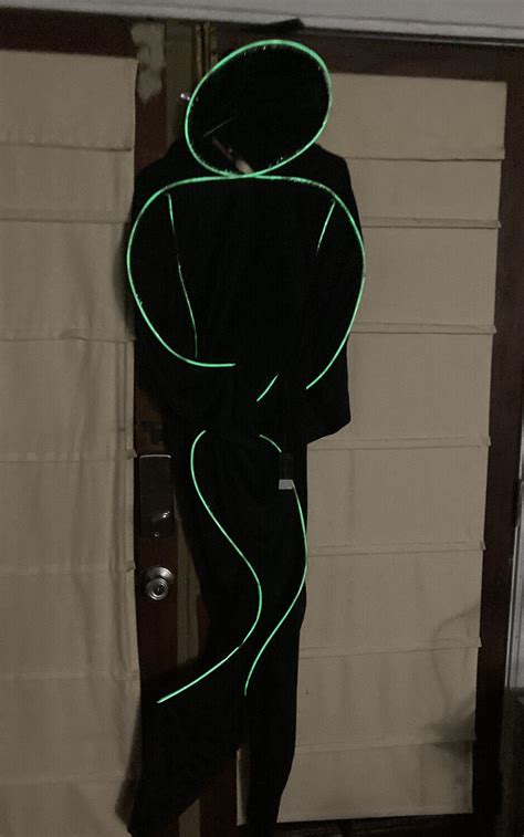 Light Up Stick Figure Bodysuit Costume Halloween Size Gem