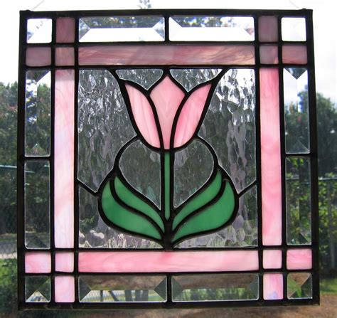 Tulip Garden Window Cling Set ~ Faux Stained Glass ~ Suncatchers