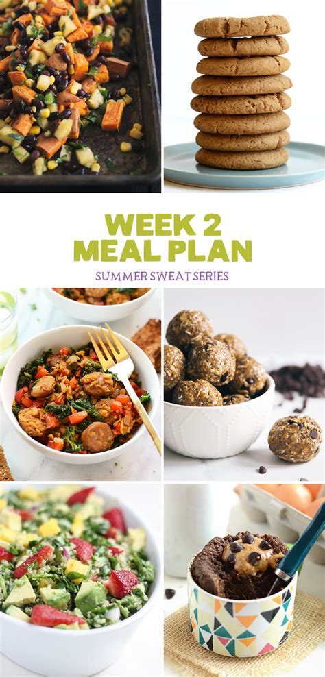 2016 Summer Sweat Series Meal Plan Week 2 Meal Planning Healthy