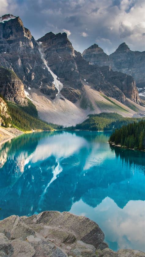 A Summer Evening At Moraine Lake Banff National Park Alberta Canada