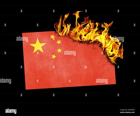 Flag Burning China Stock Photo Alamy