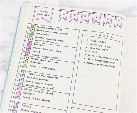Bullet Journal Simple Weekly Layout And Template Bullet Journal Layout