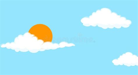 Cartoon Sun Clouds Blue Sky Stock Illustrations 8939 Cartoon Sun