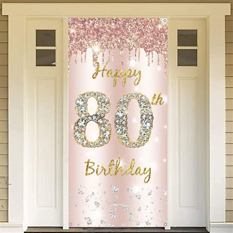 Buy 80th Birthday Decoration For Women Happy 80th Birthday Backdrop