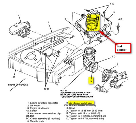 Ford Taurus Mass Air Flow Sensor And Vacuum Hose Qanda Justanswer