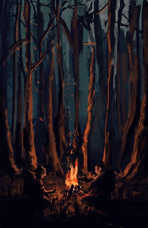 Dayz Forest Campfire By Kaelakov Painting Art Projects Fire Painting