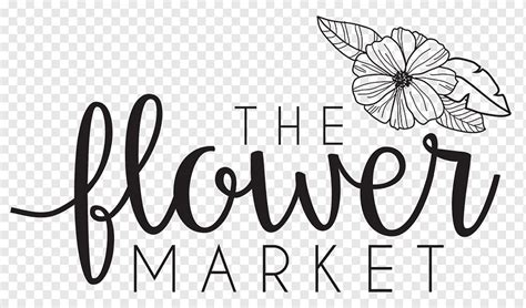 The Flower Market Logo Floristry Calligraphy Flower White Text Logo