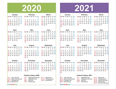 April 2021 Calendar With Federal Holidays Download Printable 2021