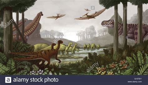 From stephanie, san antonio, tx, usa; Landscape and animals of the Cretaceous period, the last ...