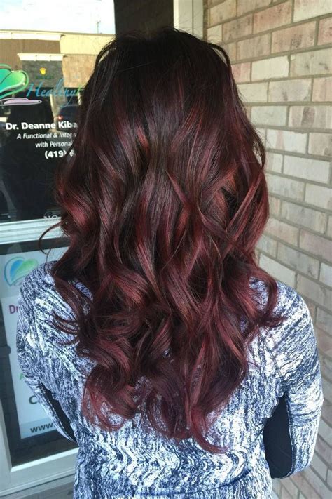 cherry cola balayage ombre hair color hair color balayage brunette hair color hair highlights