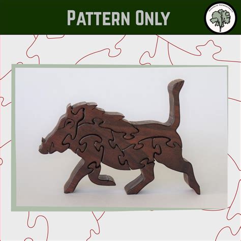 Warthog Wooden Puzzle Scroll Saw Pattern Diy Woodworking Plan Etsy