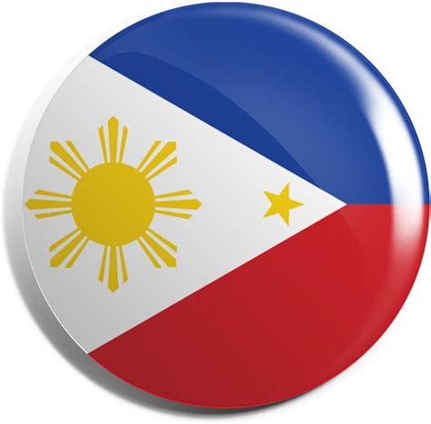 Hippowarehouse Philippines Flag Badge Pin 25mm Uk Clothing
