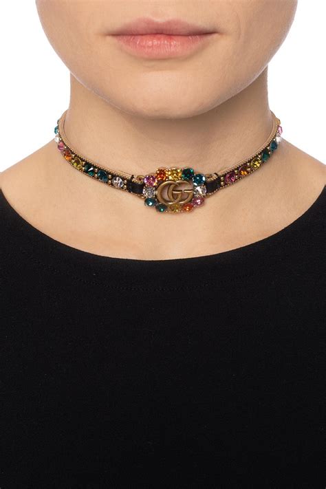 Gucci Leather Embellished Choker In Black Lyst