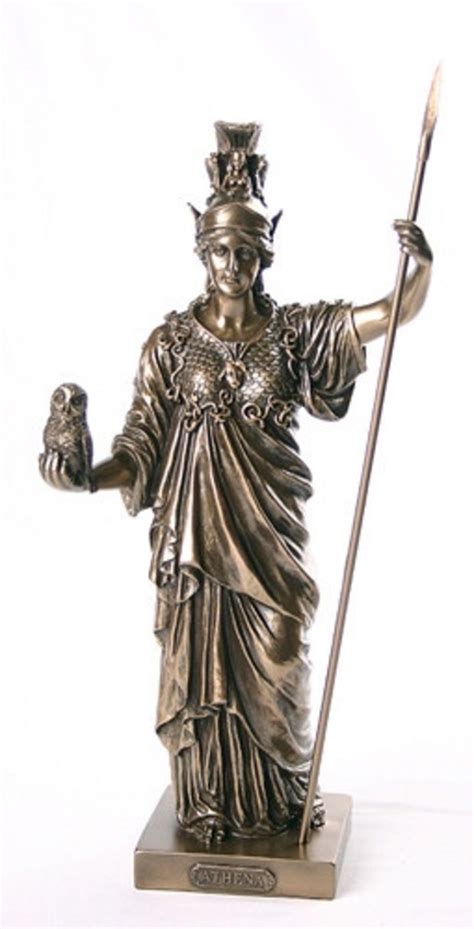 Athena Minerva Greek Roman Goddess Of War Holding Owl Statue Bronze Finish 14h Athena Goddess