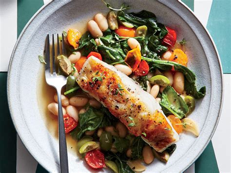 A variety of types of fish can be some of the best varieties for fish tacos include swordfish, halibut, sea bass snapper, cod and shark because they retain a dense, firm texture when prepared. Seared Sea Bass with Lemon-Olive White Beans Recipe ...