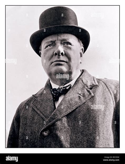 Winston Churchill Portrait Ww2 World War 2 Vintage Image Of Sir Winston