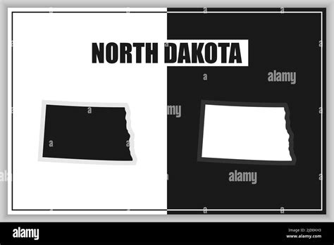 Flat Style Map Of State Of North Dakota Usa North Dakota Outline