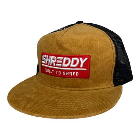 Shreddy Lyfe Mens Corduroy Logo Snapback Trucker Hat Cap Flip Patch
