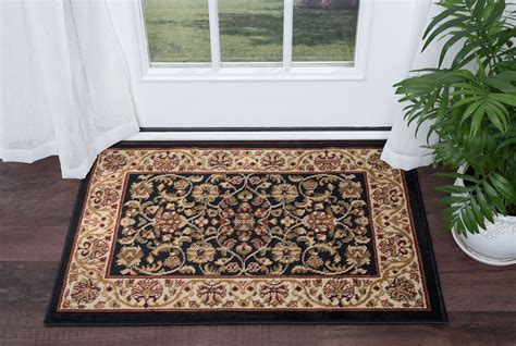 Black Traditional Bordered 2x3 Oriental Area Rug Vines Carpet Actual 2