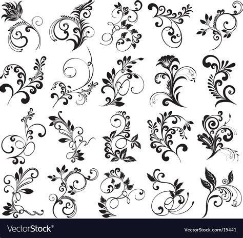 Floral Elements For Design Royalty Free Vector Image