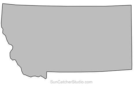Montana Map Outline Png Shape State Stencil Clip Art Scroll Saw Pattern