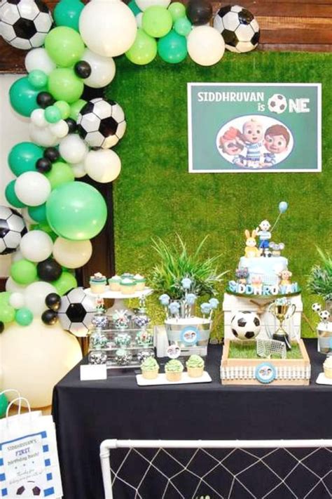 Check Out This Cool Soccer Themed 1st Birthday Party The Soccer