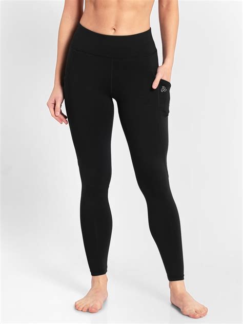 Buy Black Leggings With Pocket And Elasticated Waistband For Women Mw12