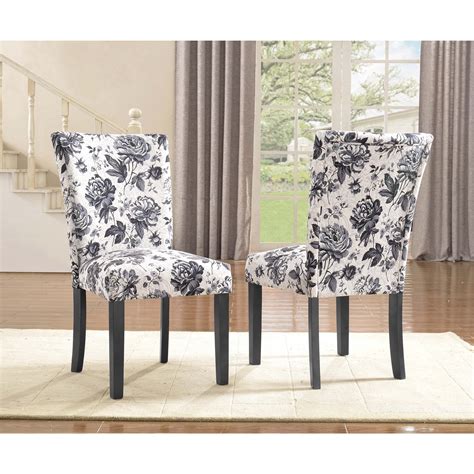 Us Pride Furniture Sally Upholstered Grey Flower Print Dining Chair