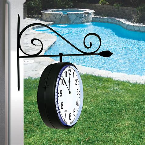 Poolmaster Dual Sided Water Resistant Outdoor Pool Patio Hanging Clock