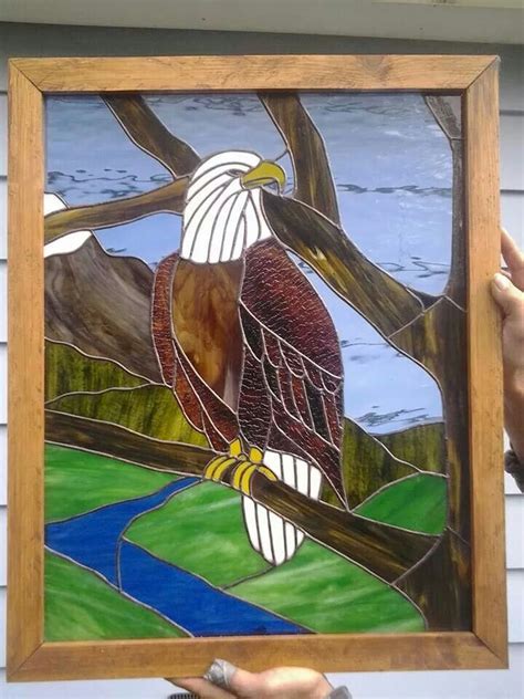 Bald Eagle Stained Glass Kandd Birdsall Size 19x25 Stained Glass Patterns Free Stained Glass