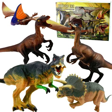 5 Piece Jumbo Dinosaur Playset Toy Animals Action Figures Set T Rex