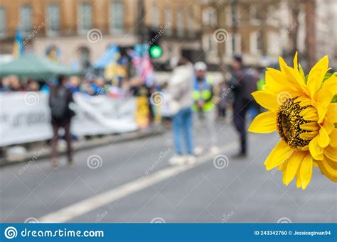 London England 13 March 2022 Protesters Taking Part In A Rally For