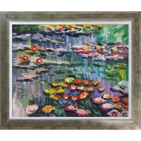 Claude Monet Water Lilies Pink Hand Painted Oil Reproduction On