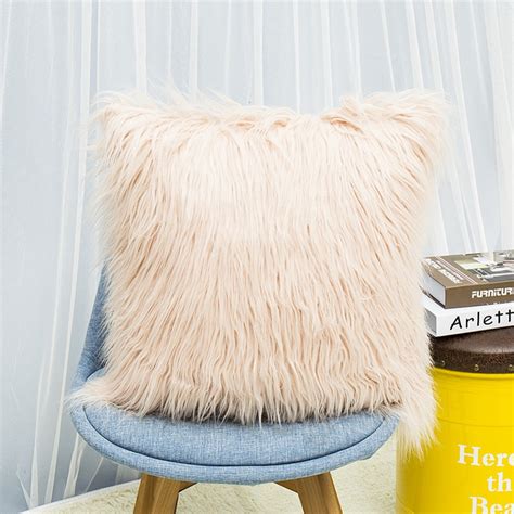 Decorative New Luxury Series Merino Style Fur Throw Pillow Case Cushion
