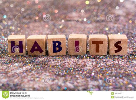 Habits word stock photo. Image of vintage, metal, concept - 106781600